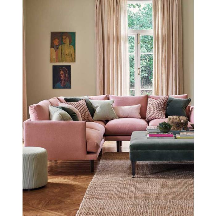 Pink corner on sale sofa