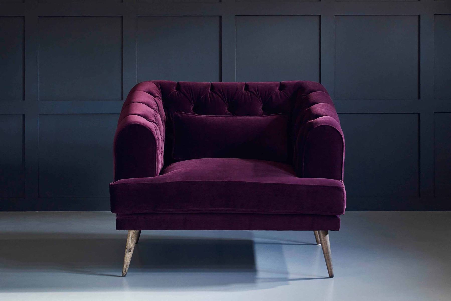 Purple and discount grey accent chair