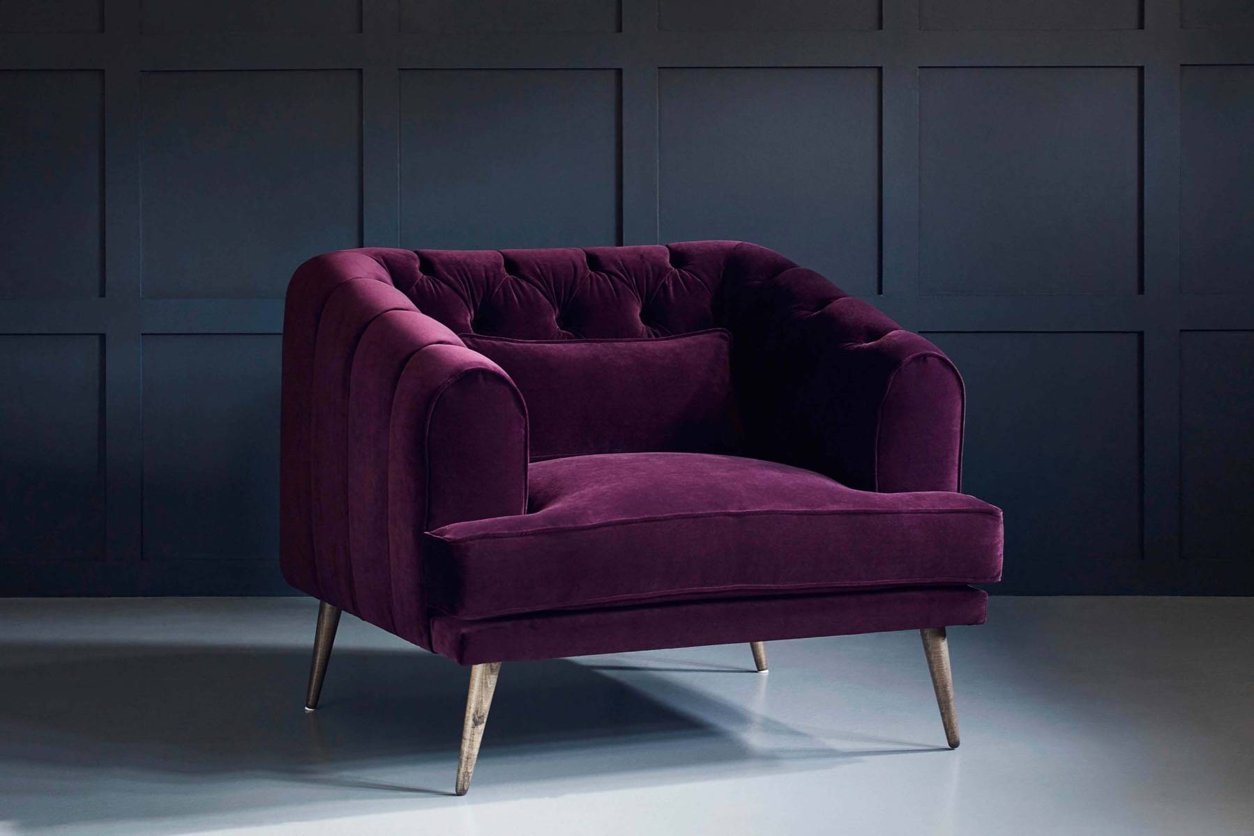 Purple and discount grey accent chair