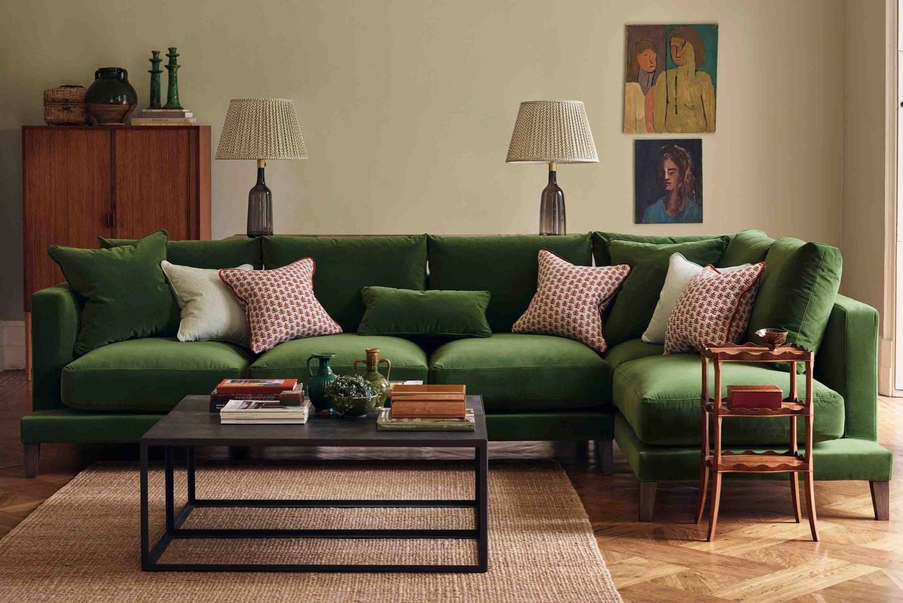 The sofa in the corner of sales the room