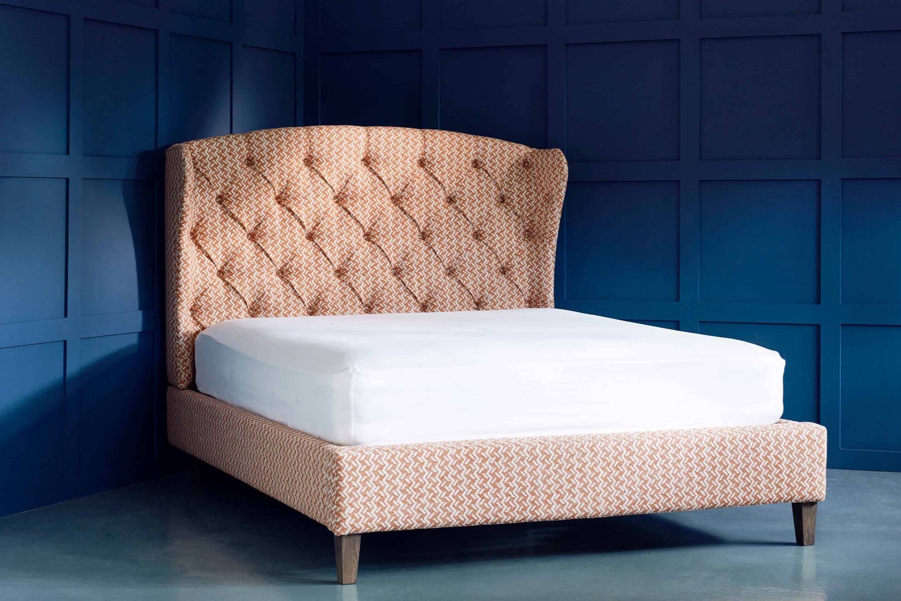 Winged store upholstered headboard