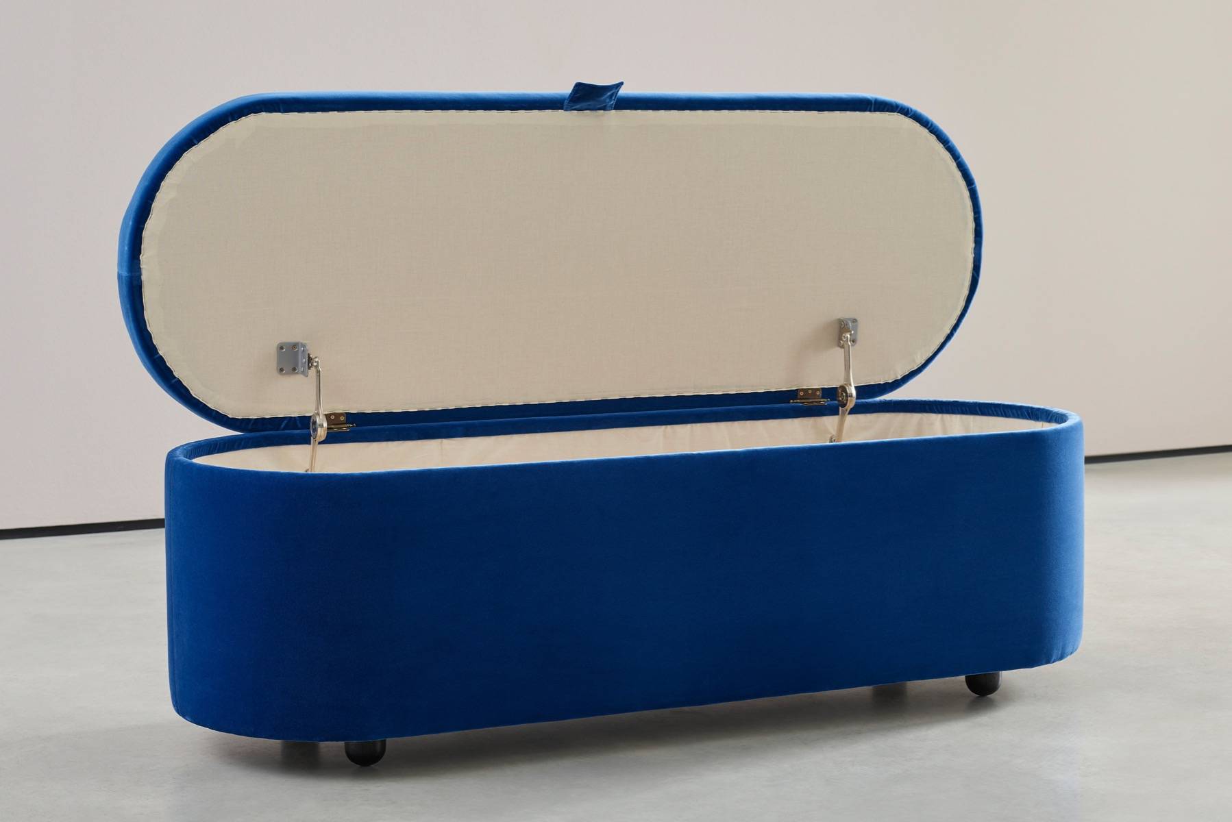 Blue velvet blanket box online