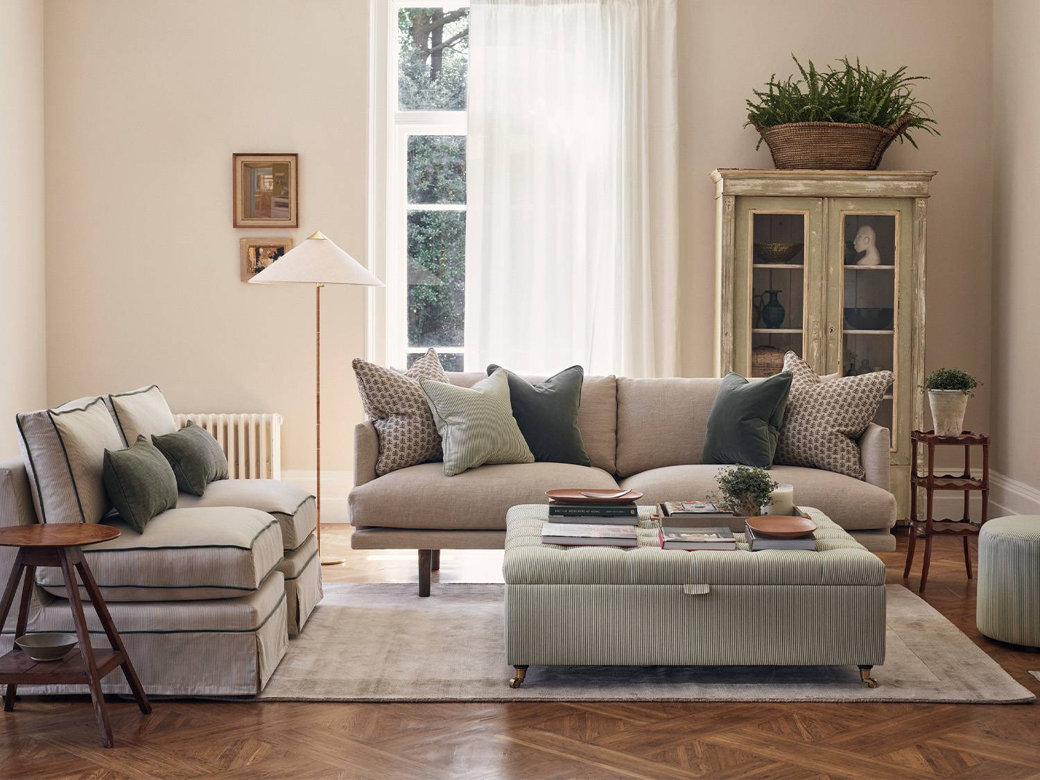 Low profile deep store seat sofa