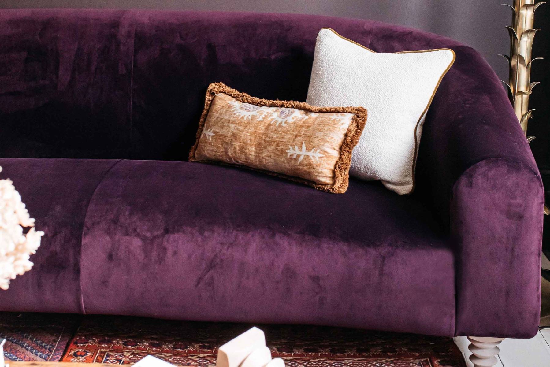 Designer top velvet sofa
