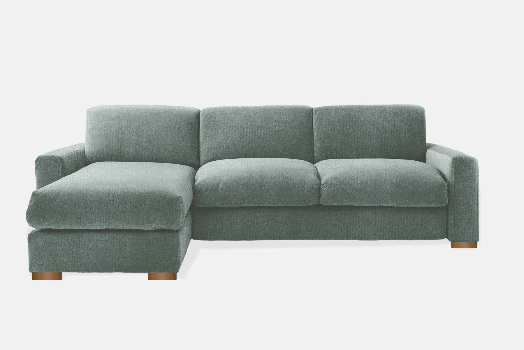 Ex Display Henry Corner Sofa Bed with Chaise 1.5 Seater Studio Rich Stain Resistant Velvet Soft Blue
