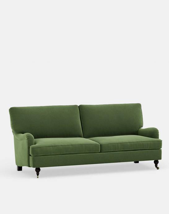 Available Now - Florence Sofa - 3 Seater - Studio Stain Resistant Velvet Leaf