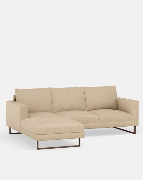 Available Now - Hector Corner Sofa with Chaise - 2 Seater - Stain Resistant Linen Fresco