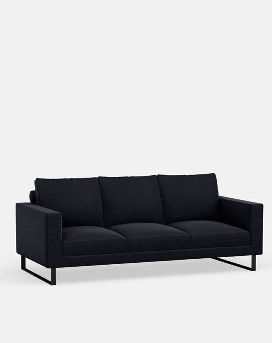 Available Now - Hector Modern Sofa - 3 Seater - Studio Soft Linen Cotton Gunmetal