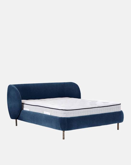 Available Now - Hepworth Bed - Euro King - Studio Rich Stain Resistant Velvet Cadet Blue