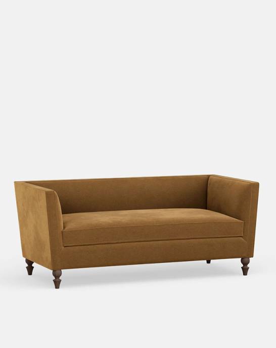 Available Now - Odette Sofa - 2 Seater - Studio Rich Stain Resistant Velvet Dijon