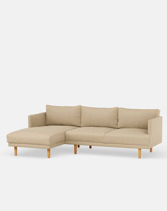 Ex Display - Ottilie Sofa with Chaise - 2 Seater - LHF - Stain Resistant Linen, Fresco