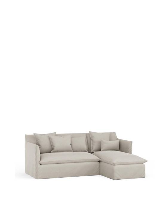 Ex-Display - Sophie Corner Sofa Bed with Chaise - 3 Seater with Chaise - Studio Soft Linen Cotton Stone