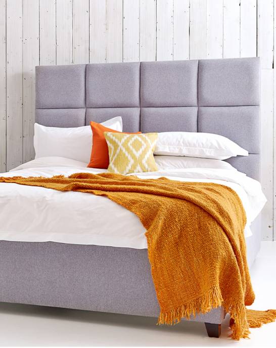Beatrice - Upholstered Panelled Headboard Storage Bed