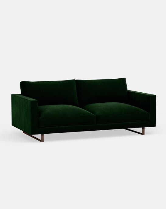Available Now - Byron Sofa - 3 Seater - Studio Rich Stain Resistant Velvet Evergreen