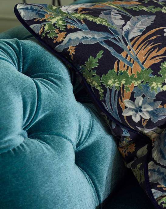 Botanical Print Stain Resistant Velvet Cushions
