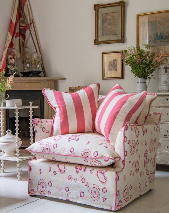 Cabbages &amp; Roses Eleanor Armchair Raspberry