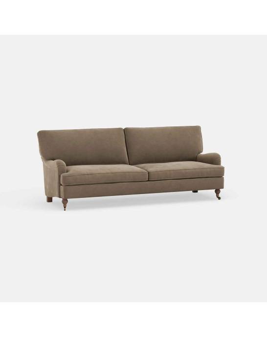Available Now - Florence Sofa - 3.5 Seater - Studio Rich Stain Resistant Velvet Mink