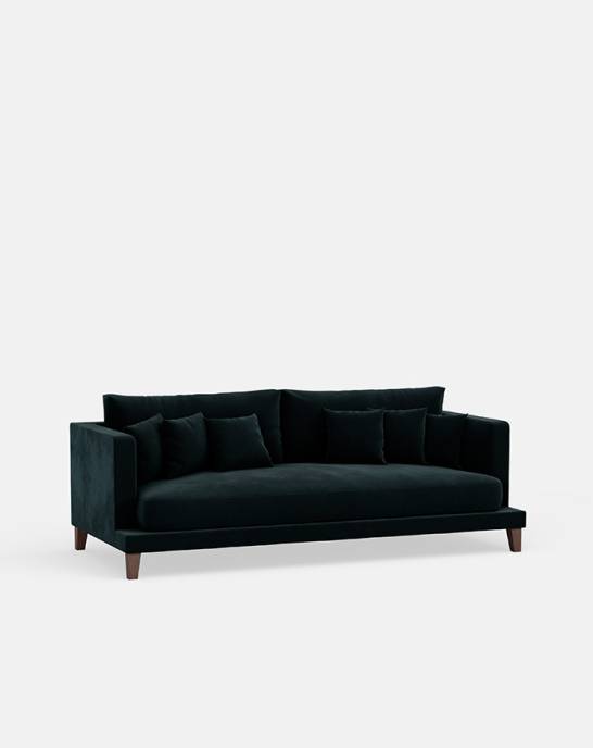 Available Now - Grace Sofa - 3.5 seater - Studio Rich Stain Resistant Velvet, Squid Ink