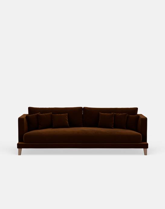 Available Now - Grace Sofa - 4 seater - Studio Rich Stain Resistant Velvet, Cocoa