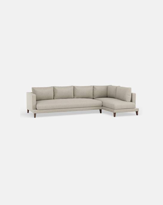Available Now - Grace Corner Sofa - 3.5 Seater - Herringbone, Neutral