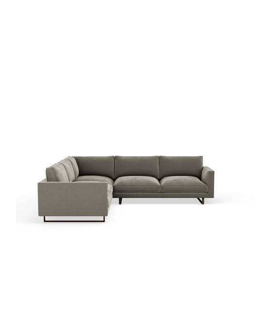 Byron Symmetrical Corner Sofa - 3 Seater - Studio Stain Resistant Velvet Wolf