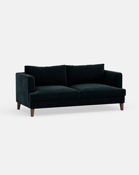 Available Now - Marlon Sofa - 2.5 Seater - Studio Rich Stain Resistant Velvet, Squid Ink