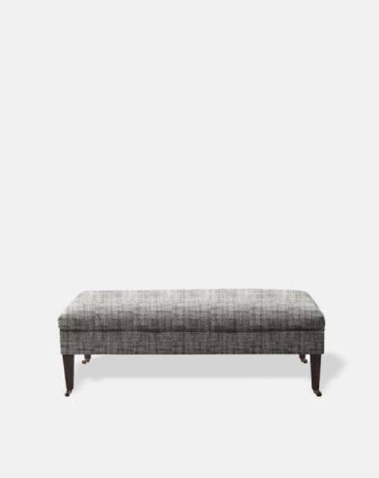 Ex Display - Aubrey Footstool - Spinningdale Broad Weave Ink