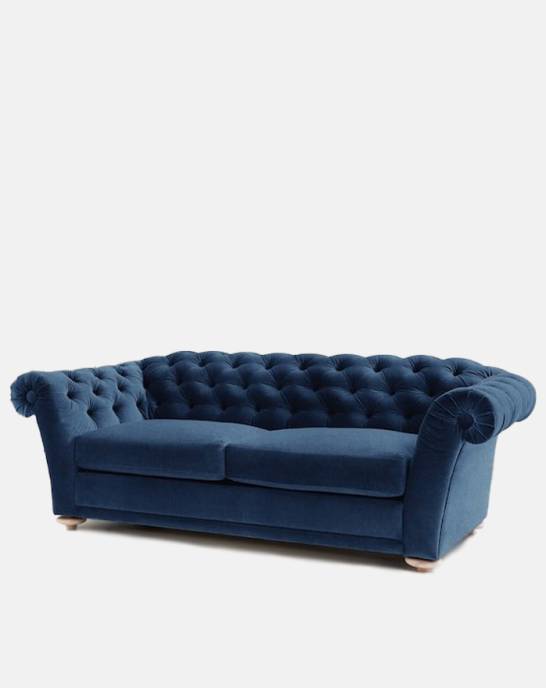 Ex Display - Clementine Sofa Bed - 2 Seater - Studio Rich Stain Resistant Velvet Cadet Blue
