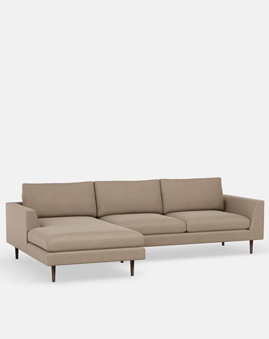 Ex Display - Jake Corner Sofa with Chaise - LHF - 3 Seater - Studio Soft Linen Cotton Feather