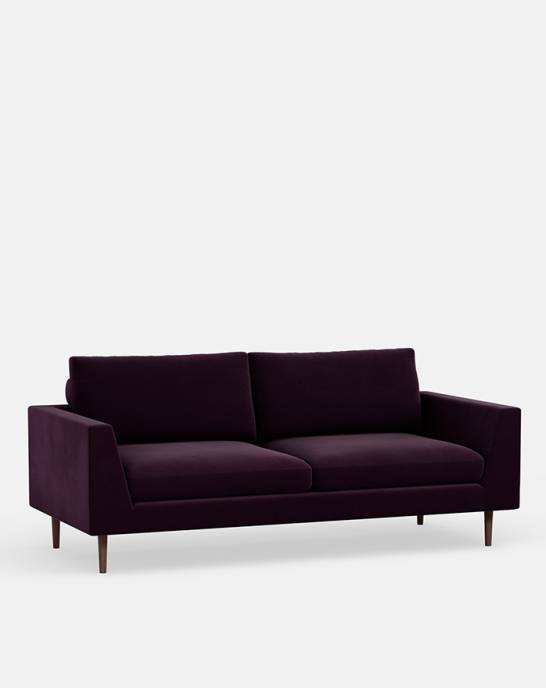 Ex Display - Jake Sofa - 3 Seater - Studio Stain Resistant Velvet Damson
