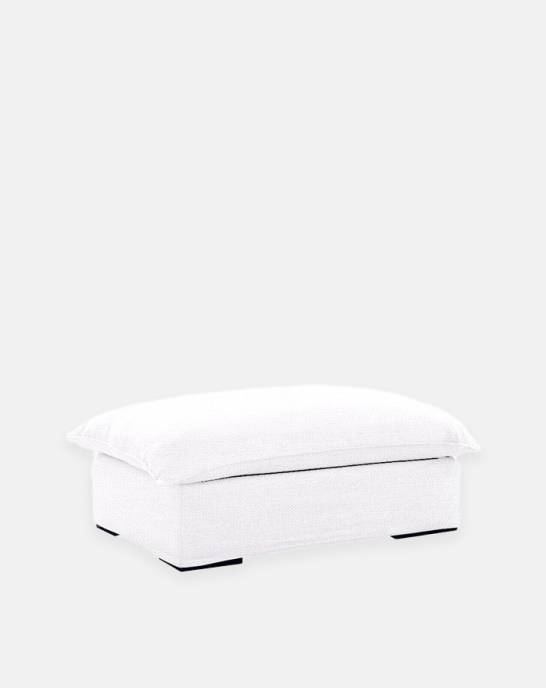 Ex Display - Sophie Footstool - Studio Soft Linen Cotton Pure White