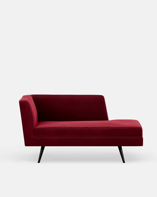 Ex Display - Tallulah Chaise Longue - Small - Studio Stain Resistant Velvet Valentine