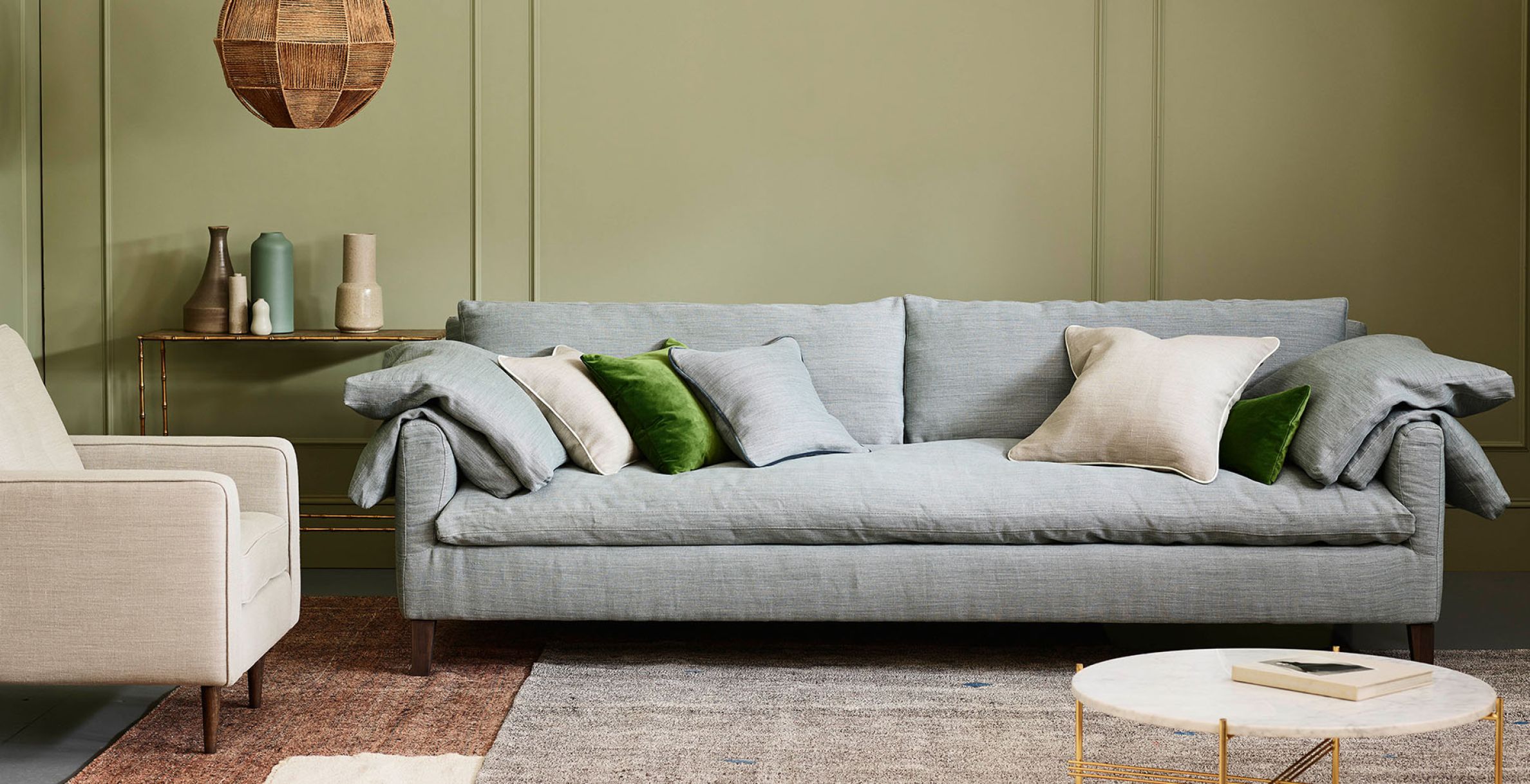 Sofa Weber NRX. Софа. Диван с передвижными подушками. Modern Sofa.